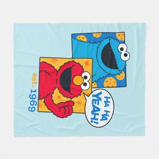 Cookie Monster & Elmo | Ha Ha Yeah Fleecedecke (Vorderseite (Horizontal))