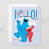Cookie Monster & Elmo Hallo! Postkarte (Vorne/Hinten)