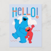 Cookie Monster & Elmo Hallo! Postkarte (Vorderseite)