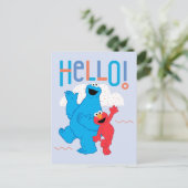 Cookie Monster & Elmo Hallo! Postkarte (Stehend Vorderseite)