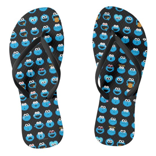 Cookie Monster Emoji-Muster Badesandalen | Zazzle.de