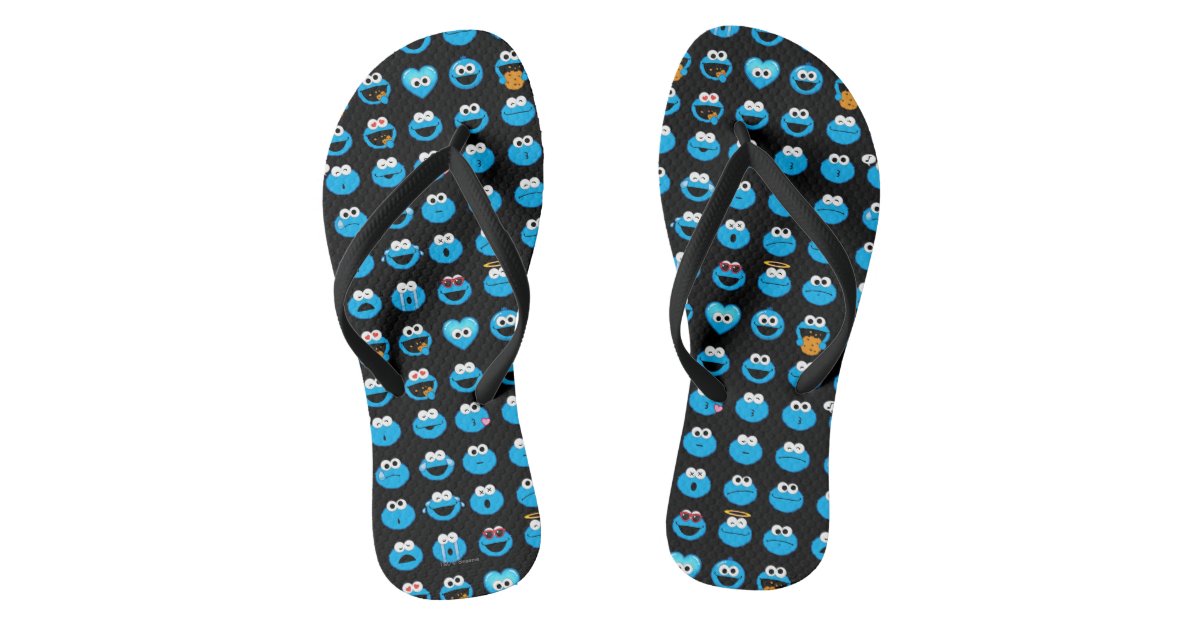 Cookie Monster Emoji-Muster Badesandalen | Zazzle.de