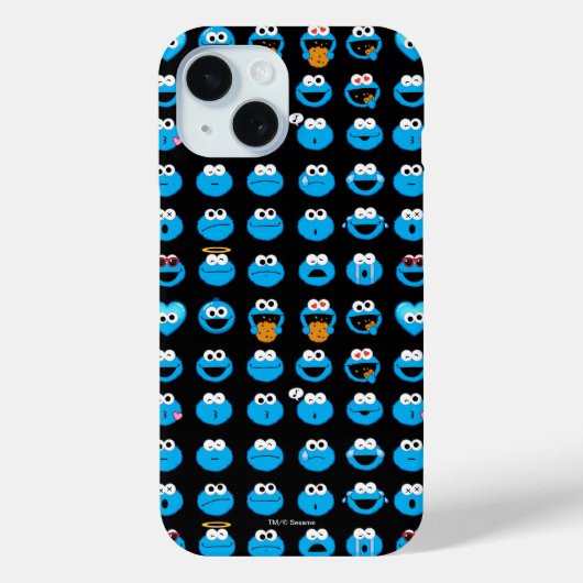 Cookie Monster Emoji Pattern Case-Mate iPhone Hülle (Rückseite)