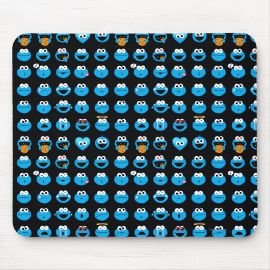 Cookie Monster Emoji Pattern Mousepad (Vorne)