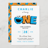 Cookie Monster - erste Einladung zum Geburtstag (Vorne/Hinten)