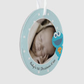 Cookie Monster | Erste Weihnachten - Name hinzufüg Ornament (Vorderseite)