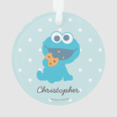 Cookie Monster | Erste Weihnachten - Name hinzufüg Ornament (Rückseite)