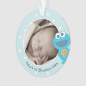 Cookie Monster | Erste Weihnachten - Name hinzufüg Ornament (Vorderseite)