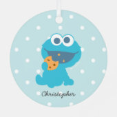 Cookie Monster | Erste Weihnachten - Name hinzufüg Ornament Aus Metall (Rückseite)