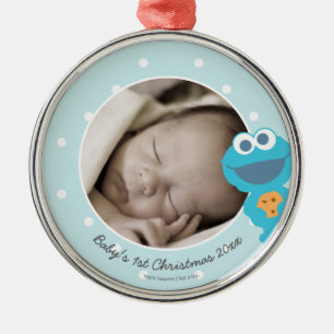 Cookie Monster Erste Weihnachten - Name hinzufüg Ornament Aus Metall