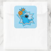 Cookie Monster Extreme Quadratischer Aufkleber (Tasche)