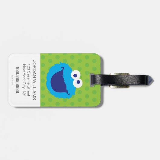 Cookie Monster Face 2 Gepäckanhänger (Rückseite horizontal)