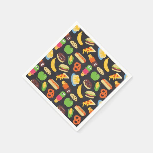 Cookie Monster Feinschmecker LKW-Halbpension Serviette (Ecke)