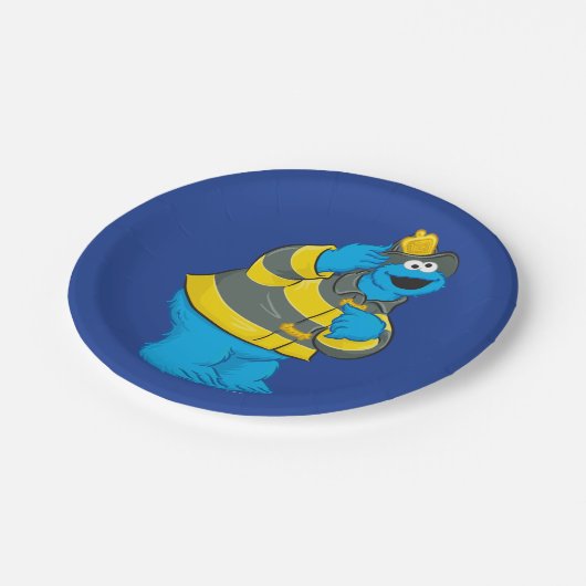 Cookie Monster | Fireman Costume Pappteller (Schrägansicht)