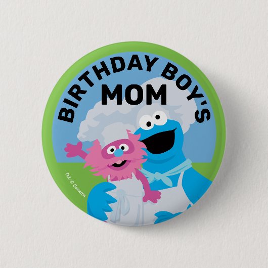 Cookie Monster Food Truck Birthday Boy's Mama Button (Vorderseite)