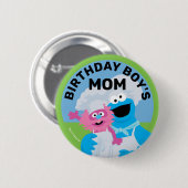 Cookie Monster Food Truck Birthday Boy's Mama Button (Vorne & Hinten)