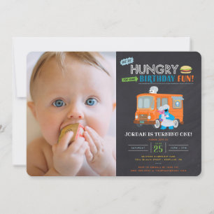 Cookie Monster Food Truck Chalkboard Geburtstag Einladung
