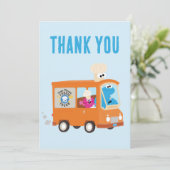 Cookie Monster Food Truck Geburtstagsgeschenk Dankeskarte (Stehend Vorderseite)