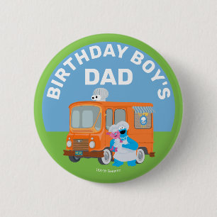Cookie Monster Food Truck Geburtstagskinder Vater Button