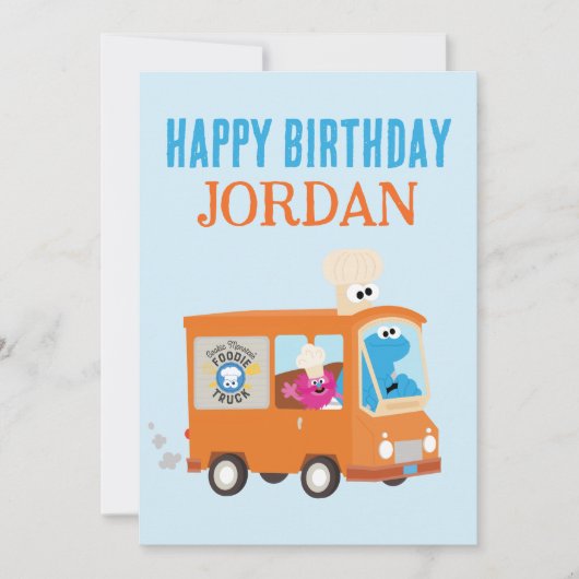 Cookie Monster Food Truck Happy Birthday (Vorderseite)