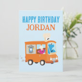 Cookie Monster Food Truck Happy Birthday (Stehend Vorderseite)
