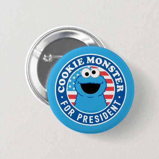 Cookie Monster für den Präsidenten Button (Vorne & Hinten)