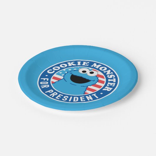 Cookie Monster für den Präsidenten Pappteller (Schrägansicht)