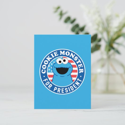 Cookie Monster für den Präsidenten Postkarte (Stehend Vorderseite)