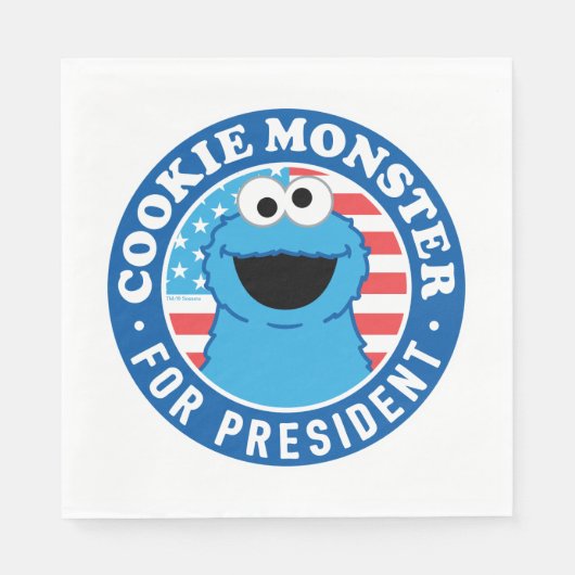 Cookie Monster für den Präsidenten Serviette (Vorderseite)