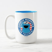 Cookie Monster für den Präsidenten Zweifarbige Tasse (Links)