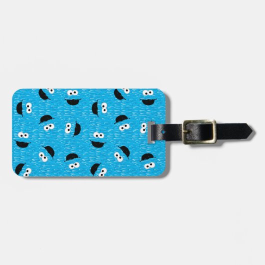 Cookie Monster Fur Gesichtspattern Gepäckanhänger (Vorderseite horizontal)