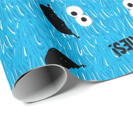 Cookie Monster Fur Gesichtspattern Geschenkpapier (Rolleneckpunkt)