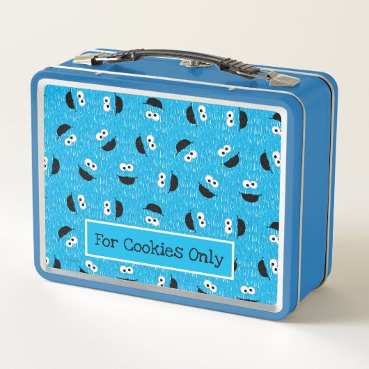 Cookie Monster Fur Gesichtspattern Metall Brotdose (Rückseite)
