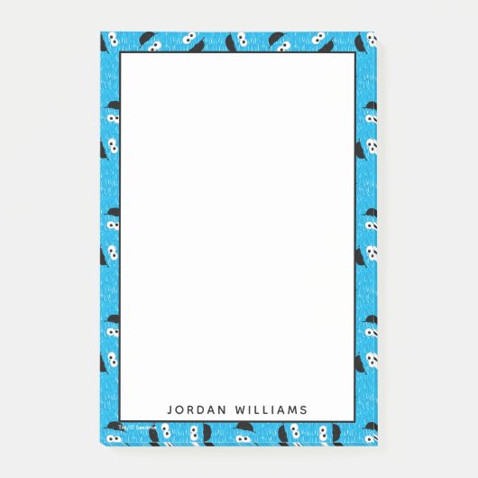 Cookie Monster Fur Gesichtspattern Post-it Klebezettel (Vorderseite)