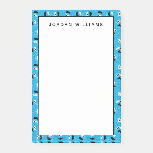 Cookie Monster Fur Gesichtspattern Post-it Klebezettel (Vorderseite)