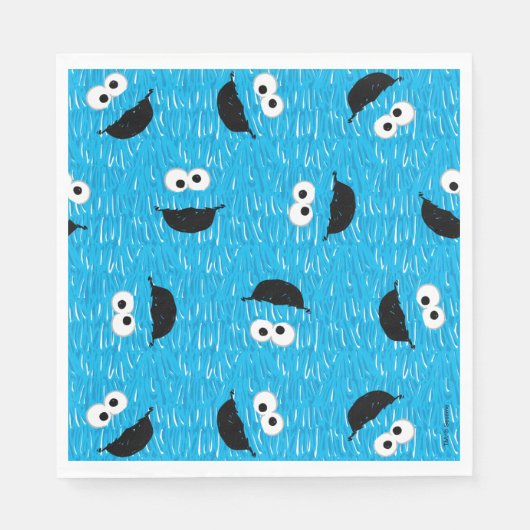 Cookie Monster Fur Gesichtspattern Serviette (Vorderseite)