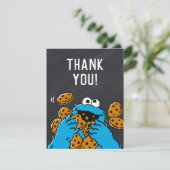 Cookie Monster Geburtstag Chalkboard Vielen Dank Dankeskarte (Stehend Vorderseite)