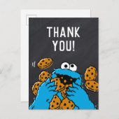 Cookie Monster Geburtstag Chalkboard Vielen Dank Postkarte (Vorne/Hinten)