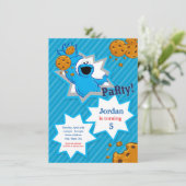 Cookie Monster Geburtstag Einladung (Stehend Vorderseite)