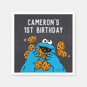 Cookie Monster Geburtstagskappe  Serviette