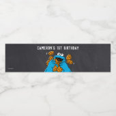 Cookie Monster Geburtstagskappe Wasserflaschenetikett (Einzelnes Label)