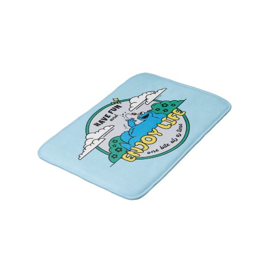 Cookie Monster | Genießen Sie das Leben einen Biss Badematte (Schrägansicht)