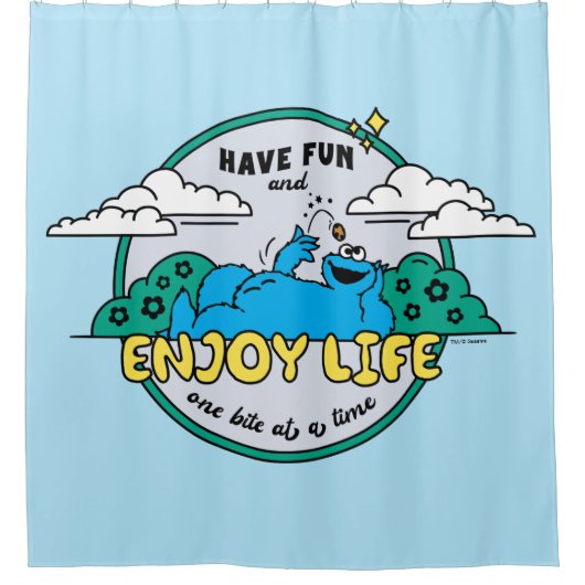 Cookie Monster | Genießen Sie das Leben einen Biss Duschvorhang (Vorderseite)