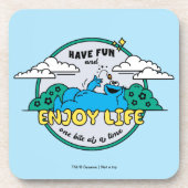 Cookie Monster | Genießen Sie das Leben einen Biss Getränkeuntersetzer (Vorderseite)