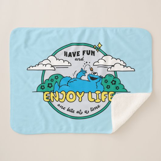 Cookie Monster | Genießen Sie das Leben einen Biss Sherpadecke (Vorderseite (Horizontal))