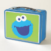 Cookie Monster-Gesicht Metall Brotdose (Rückseite)