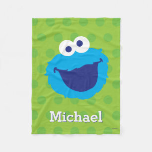 Cookie Monster-Gesicht Name hinzufügen Fleecedecke