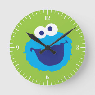 Cookie Monster-Gesicht Runde Wanduhr