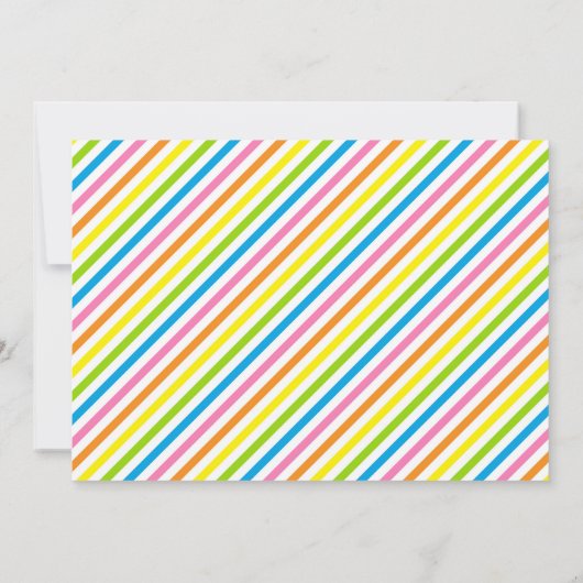 Cookie Monster gestreift Geburtstag Einladung (Rückseite)