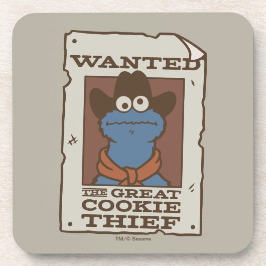 Cookie Monster | Gesuchtes Plakat Getränkeuntersetzer (Vorderseite)